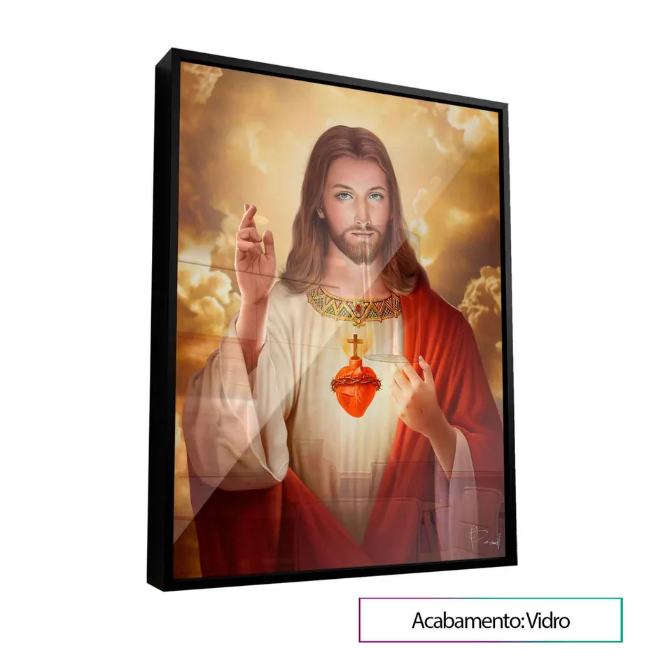 Quadro religioso Jesus - versão prisma vertical decoração