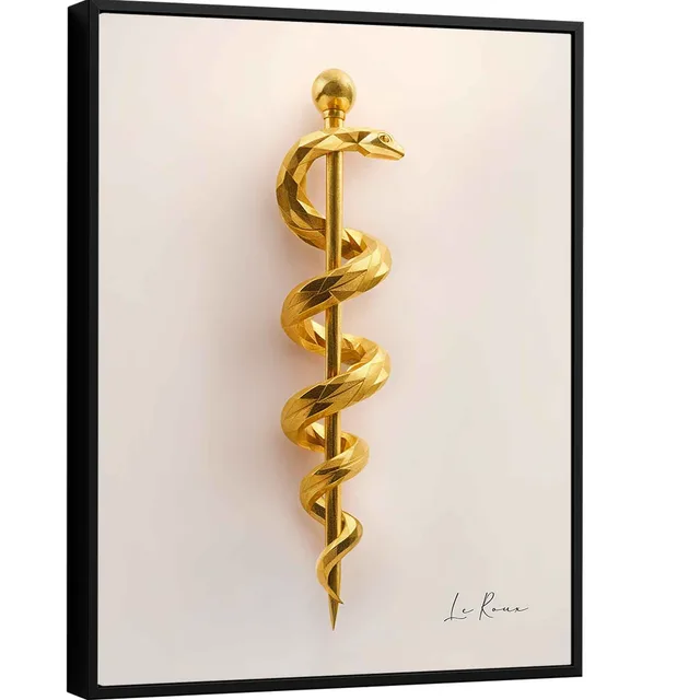 Quadro Medicina Dourada - Quadros para Consultório | QuadrosDecorativos.com