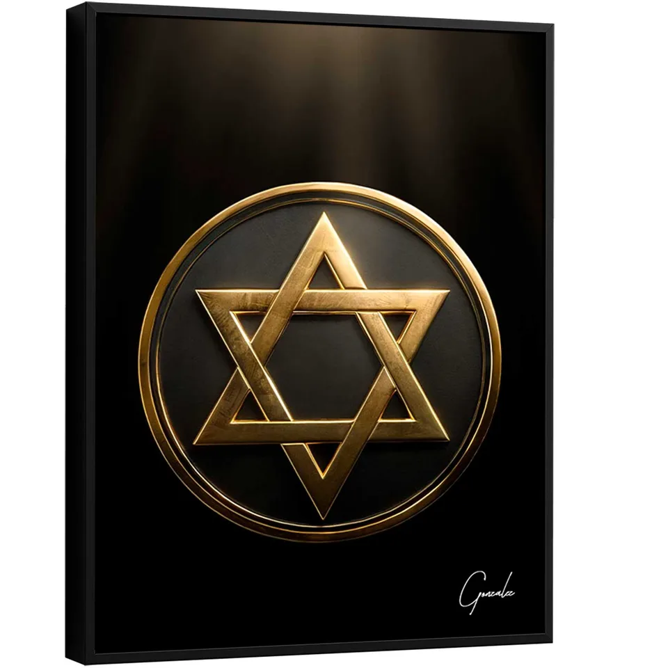 Quadro Medalhão Estrela de Davi - Quadros para Quarto | QuadrosDecorativos.com