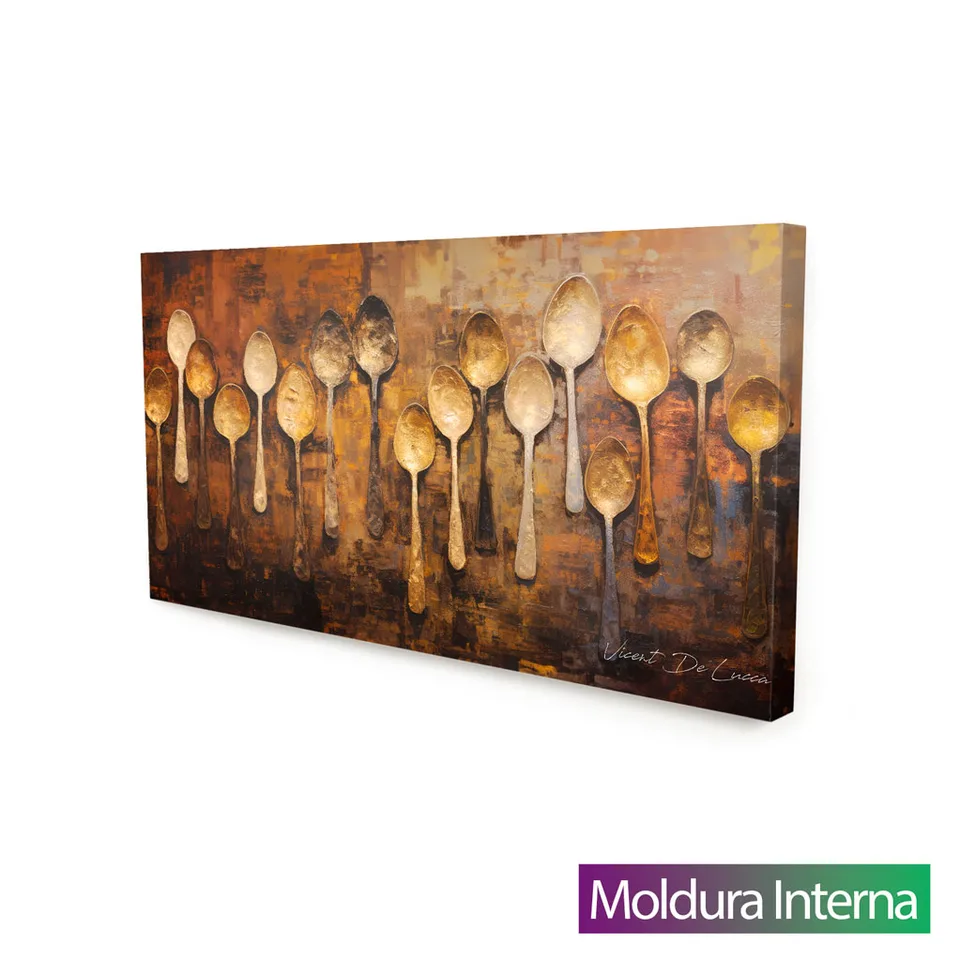 Quadro Colheres de Bronze — Moldura Interna, Medio 68x34