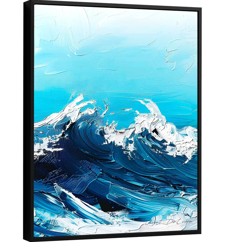 Quadro Abstrato Ondas Turbulentas