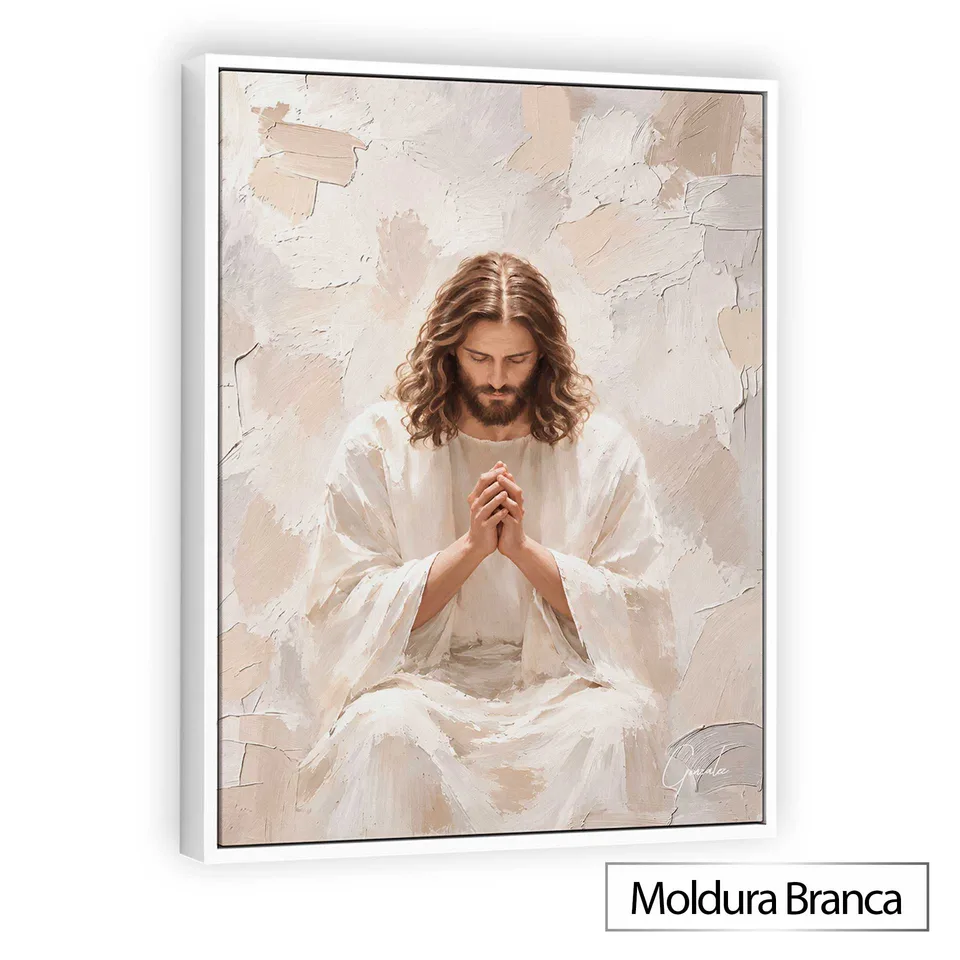 Quadro A Oração de Jesus - Coleção Cream Art — foto 8