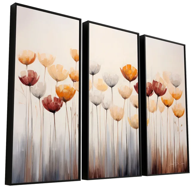 Quadro Flores Delicadas 3 Peças