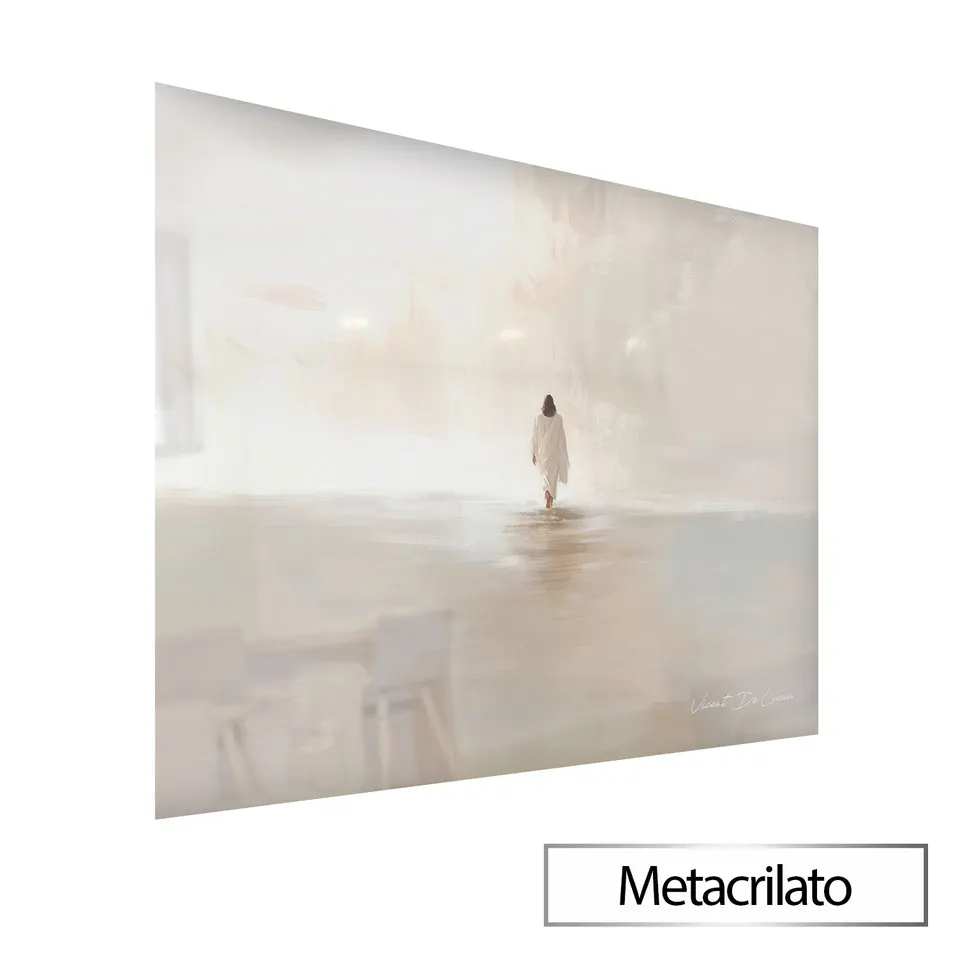 Quadro Jesus Sobre as Águas - Coleção Minimalista com Metacrilato