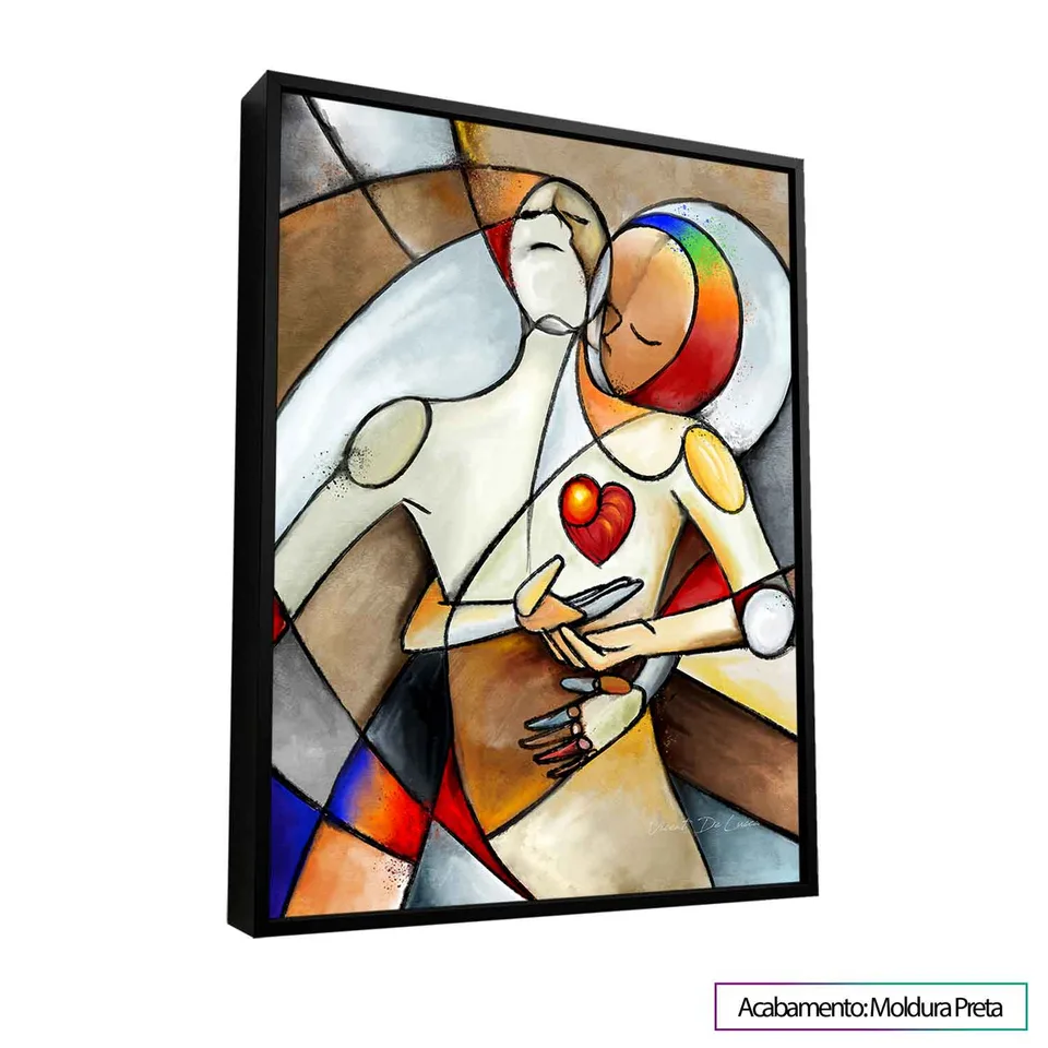 Quadro Encontro de Almas com moldura preta