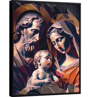 Quadro decorativo Sagrada Família Geométrica