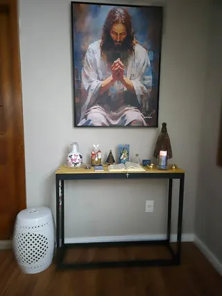Quadro Jesus Grid Art na casa de Sandra Oliveira