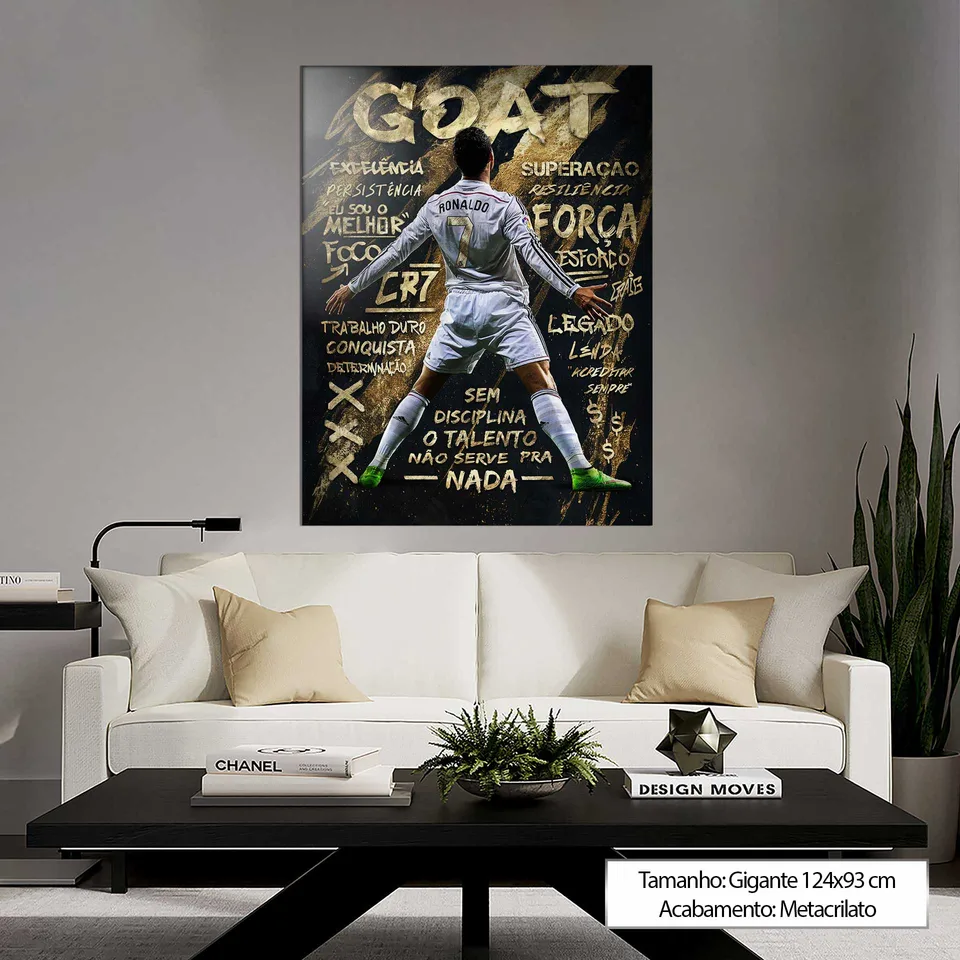 7089 Quadro Cristiano Ronaldo Grafite Dourado (21)
