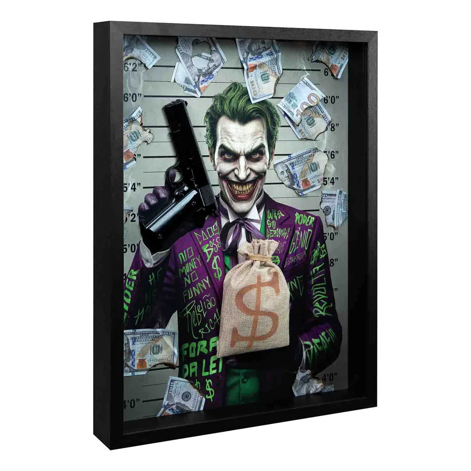 quadro palhaco caos — retrato icônico urbano com expressão intensa e cenário contemporâneo — arte do artista Craig