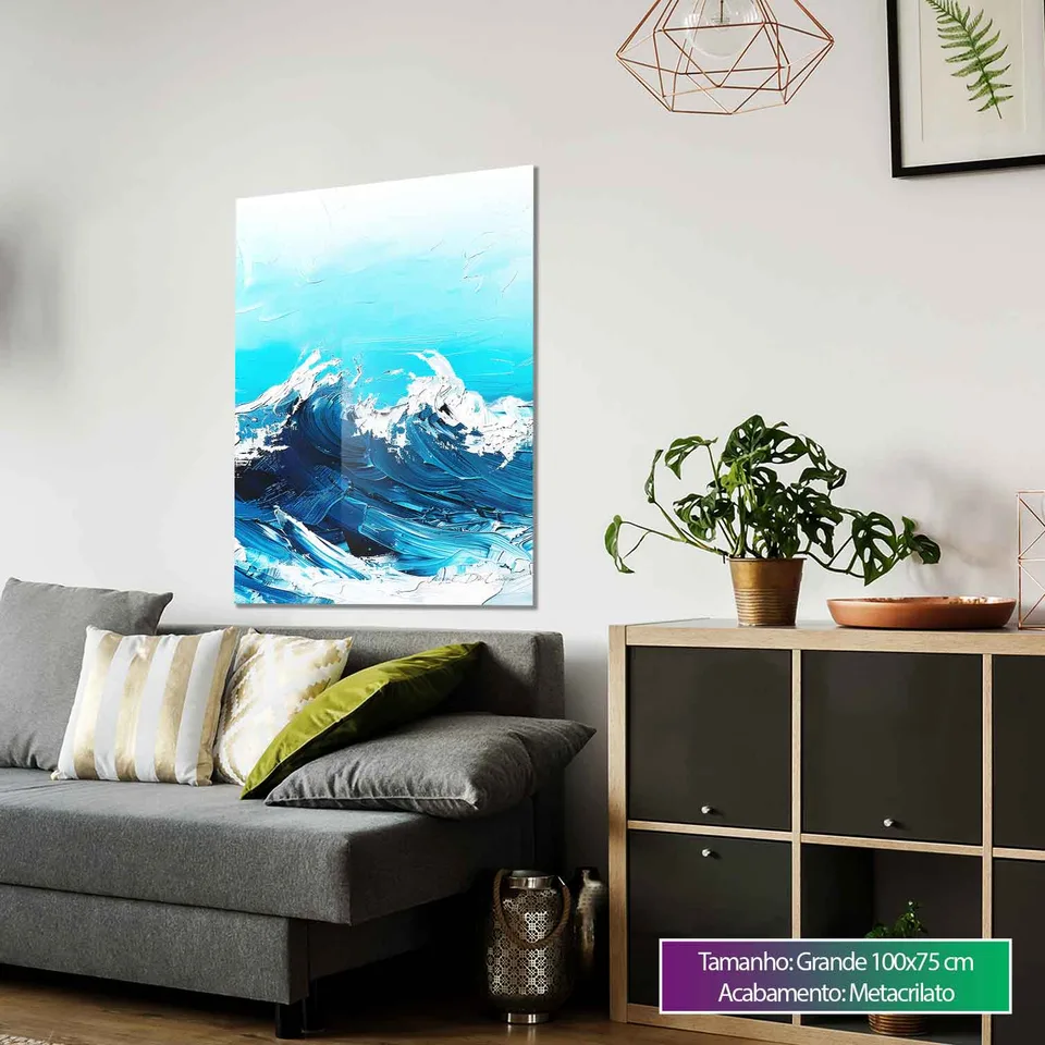 Quadro Abstrato Ondas Turbulentas — foto 6