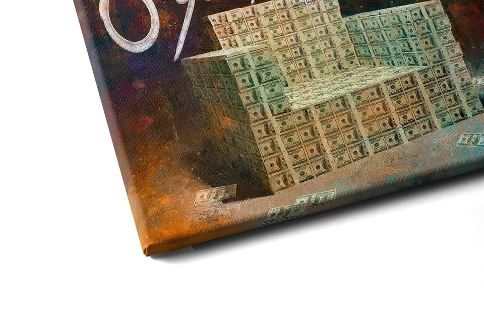 Quadro O Sucesso é a Única Opção em tela com detalhe a esquerda