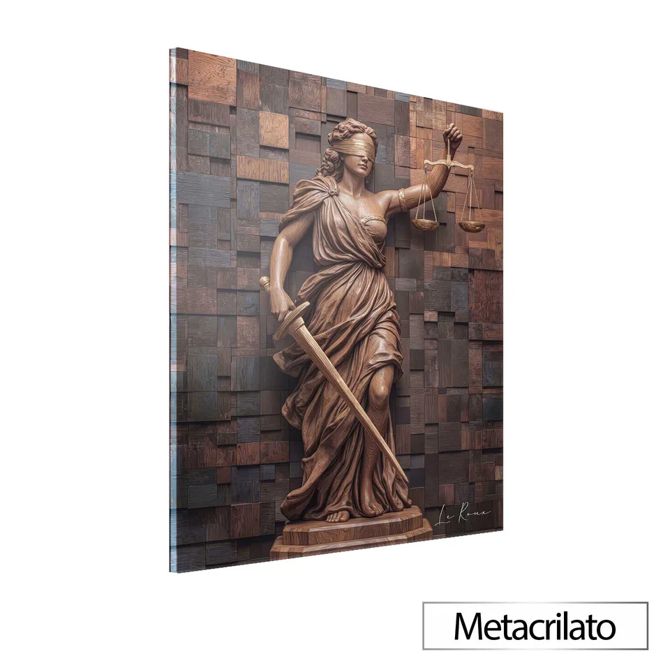 Quadro Deusa da Justiça Amadeirada