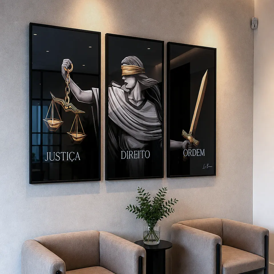 Quadro Justiça, Direito e Ordem 3 peças — foto 5