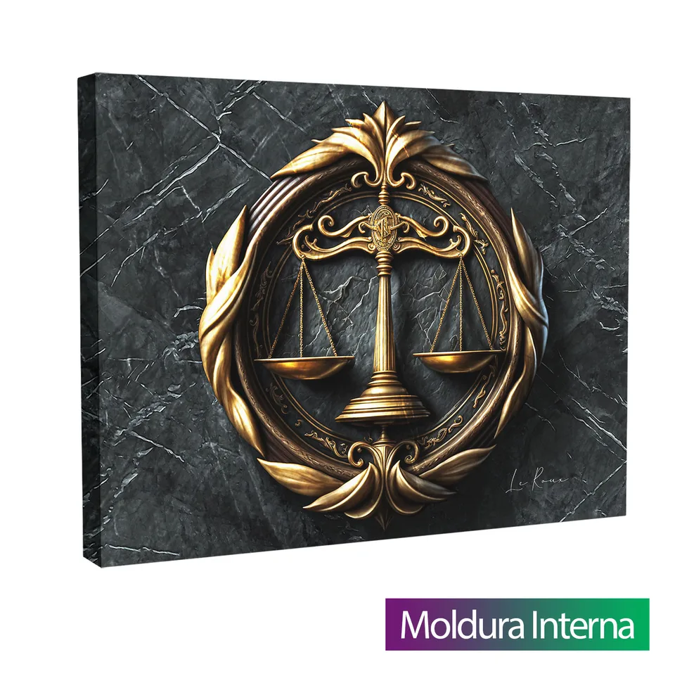 Quadro Brasão do Direito — Moldura Interna, Médio 64x48