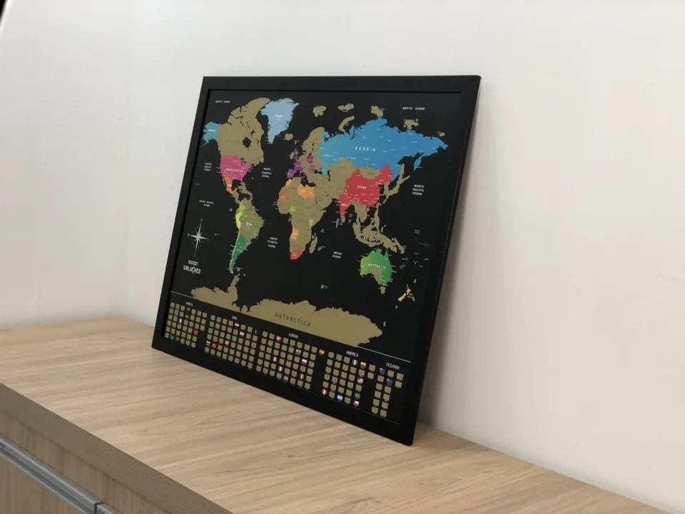 Quadro Mapa Mundi de Raspar Unlocked, de Unlocked — foto 11
