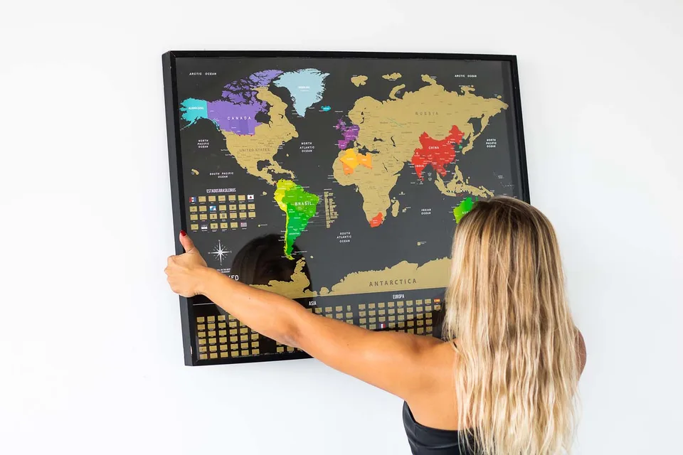 Quadro Mapa Mundi de Raspar Unlocked, de Unlocked — foto 4