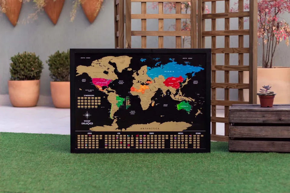 Quadro Mapa Mundi de Raspar Unlocked, de Unlocked — foto 7