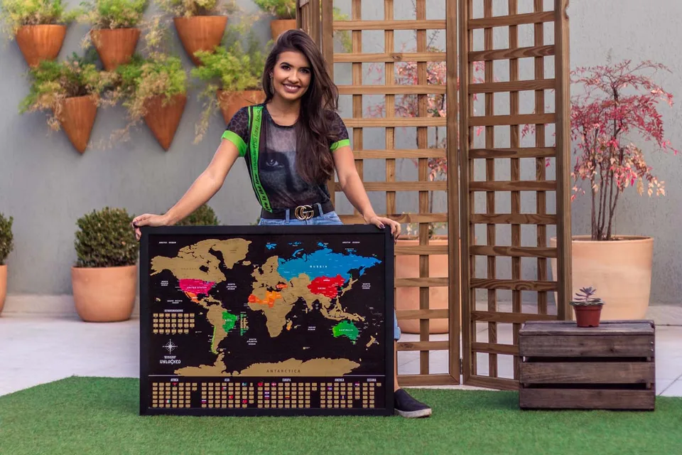 Quadro Mapa Mundi de Raspar Unlocked, de Unlocked — foto 10
