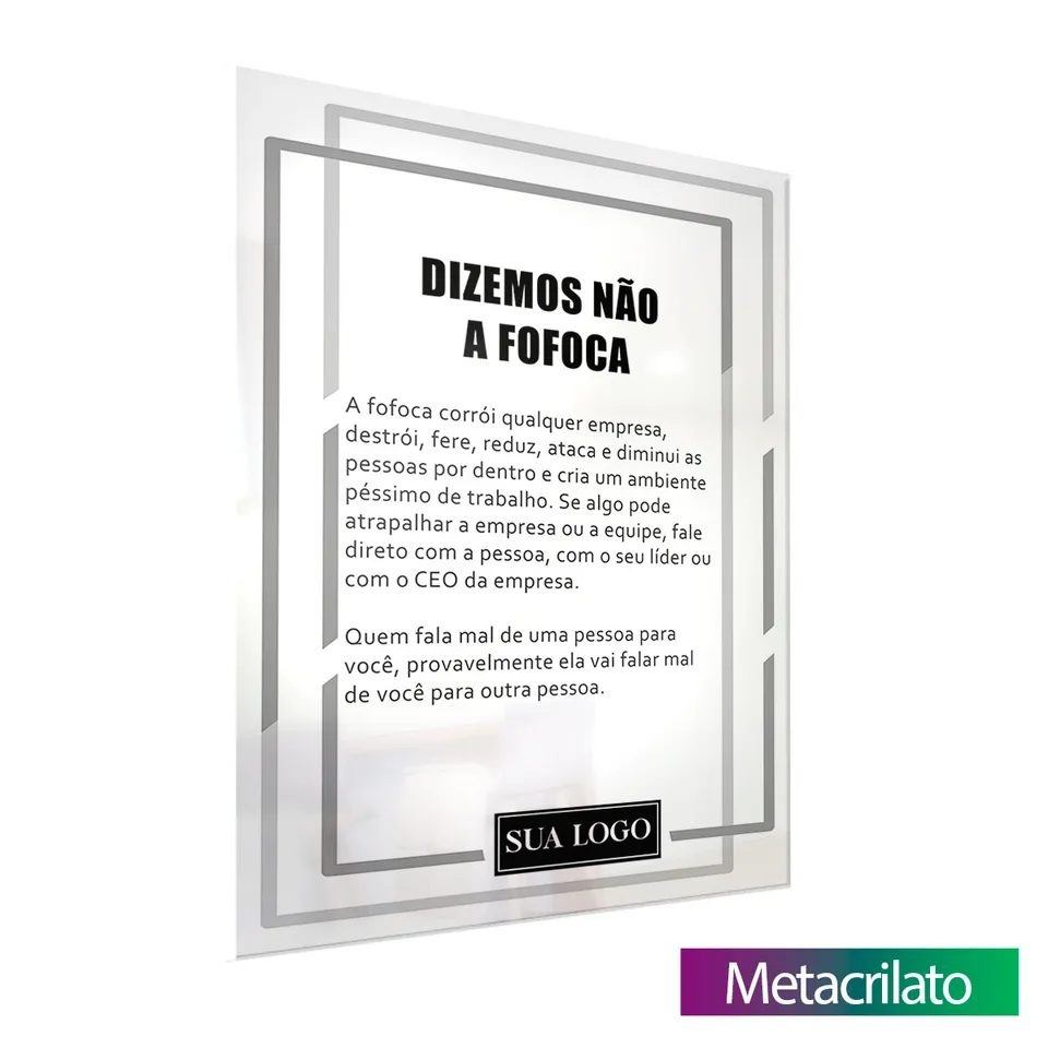 DIZEMOS NÃO A FOFOCA 3 – Mockup Metacrilato