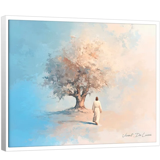 Quadro Jesus e a Árvore de Fé - Coleção Minimalista - Quadros para Cozinha | QuadrosDecorativos.com