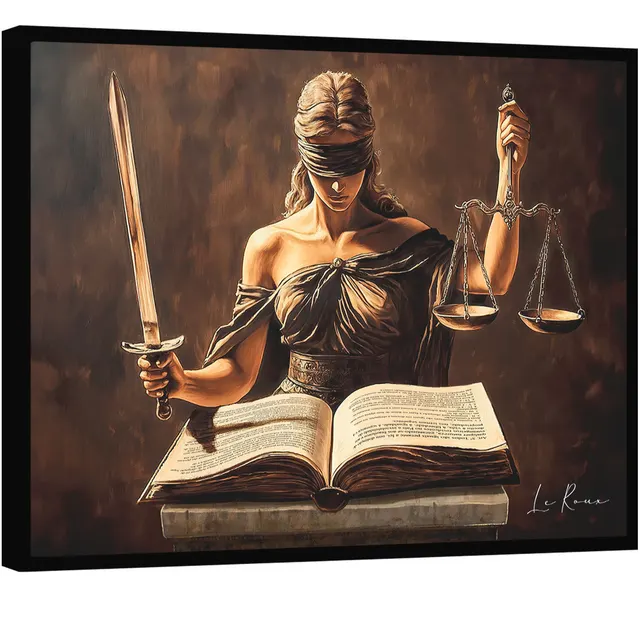 Quadro Deusa Themis e as Escrituras da Lei - Escritório de Advocacia | QuadrosDecorativos.com