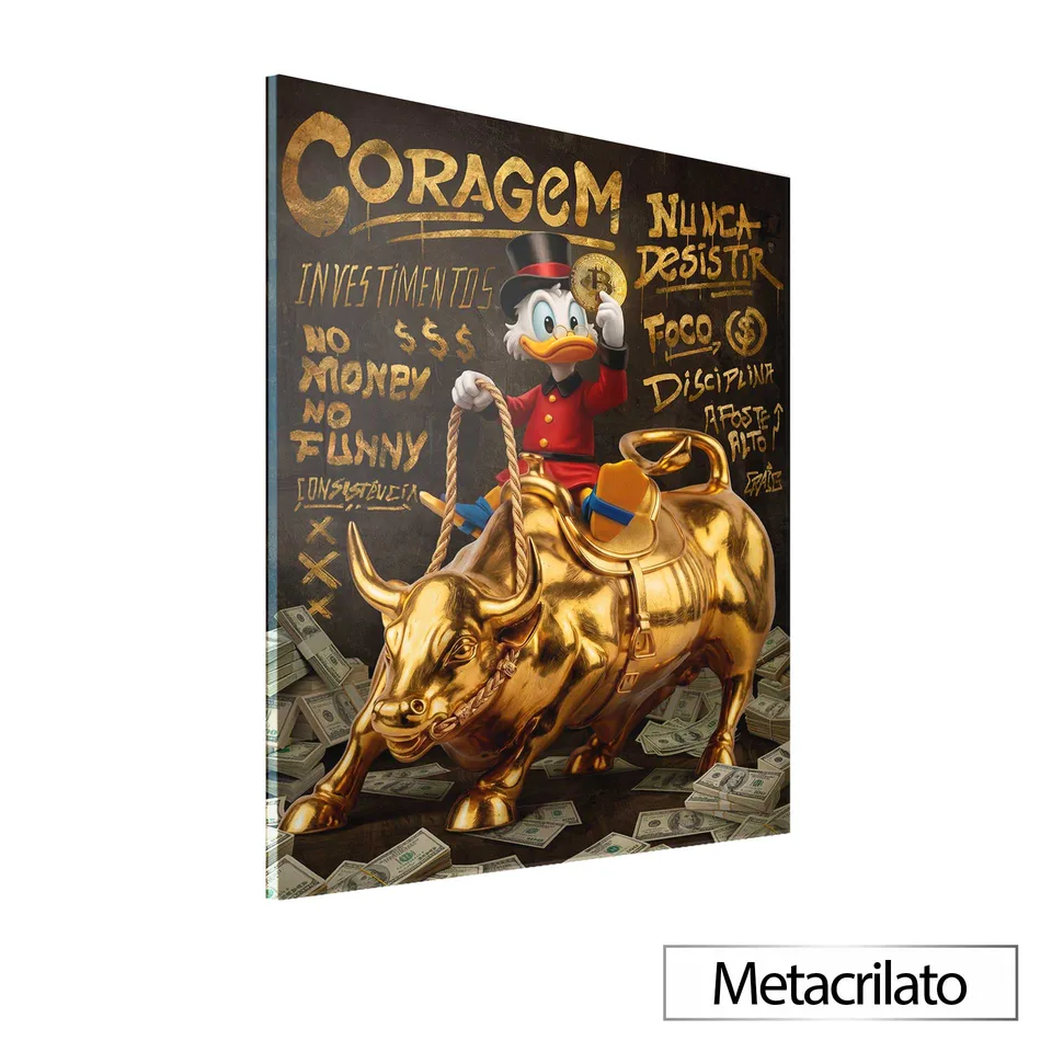 Quadro The Duck's Wall Street Grafite Dourado