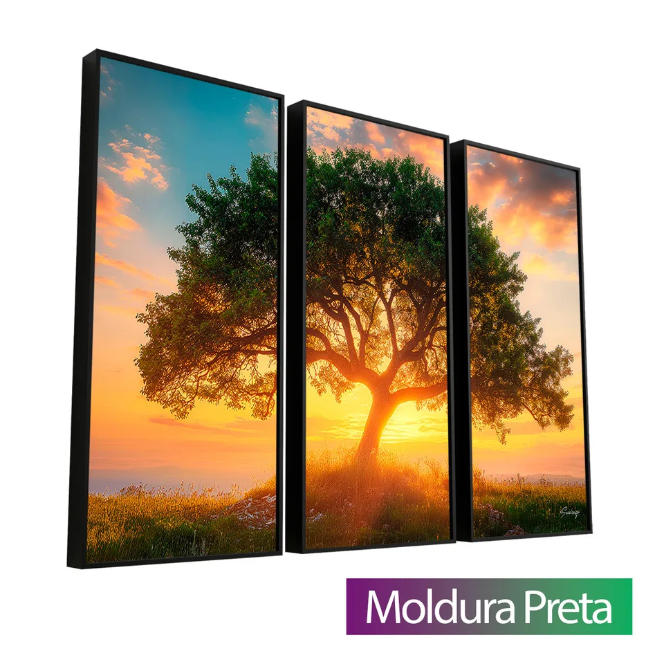 8958 Quadro Árvore ao Entardecer 3 Peças (3)