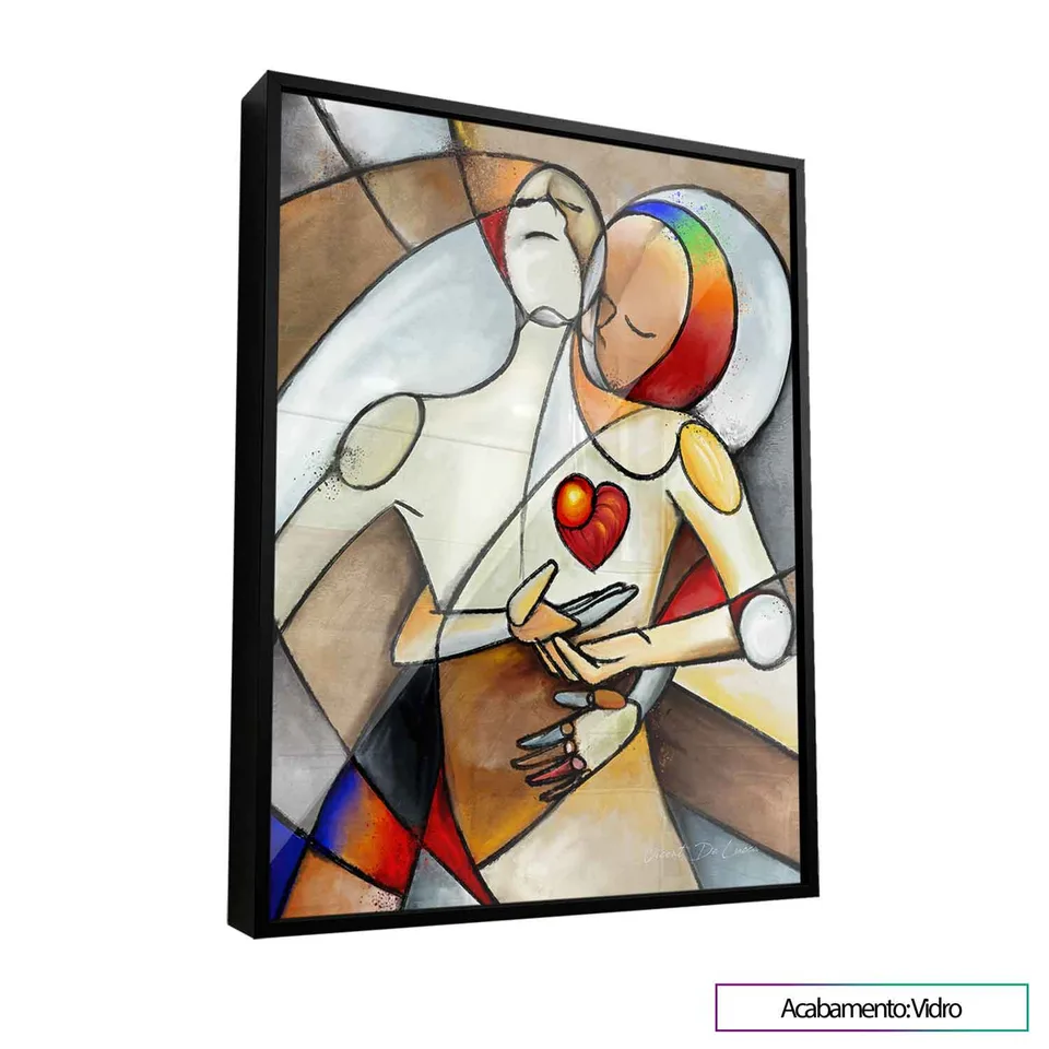 Quadro Encontro de Almas com vidro