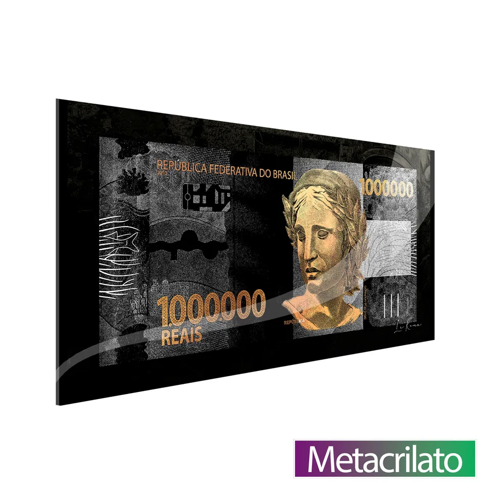 Quadro decorativo 1 Milhão de Reais metacrilato