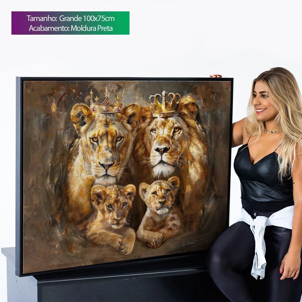 Quadro Família de Leões Imperiais — foto 4
