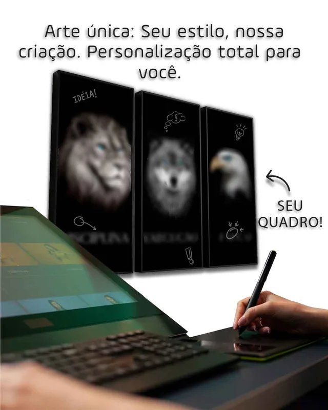 Quadro Artístico 3 Peças - Combinações | QuadrosDecorativos.com
