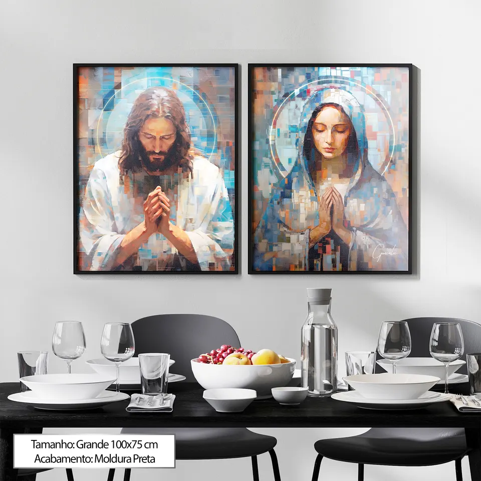 8741 Quadro Jesus e Maria Grid Art 2 Peças (18)