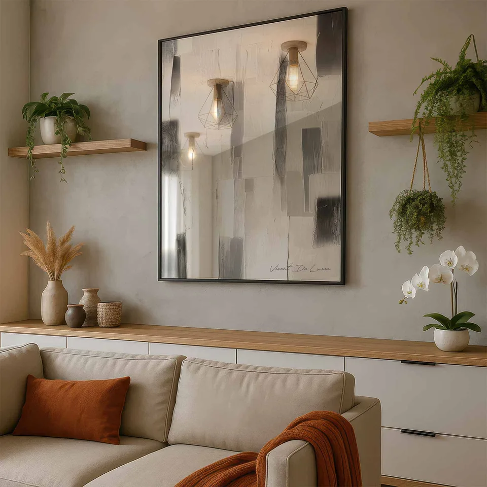 MOLD PRISMA – Sala bege com plantas
