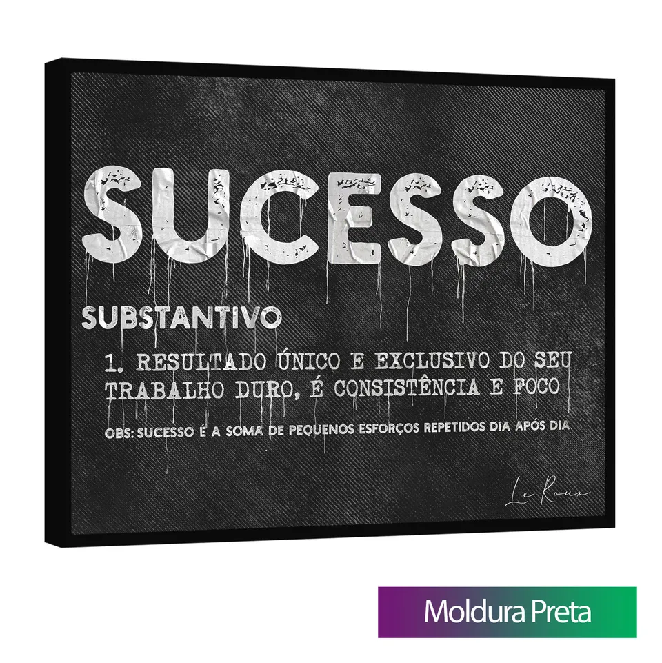 Quadro Sucesso com moldura preta