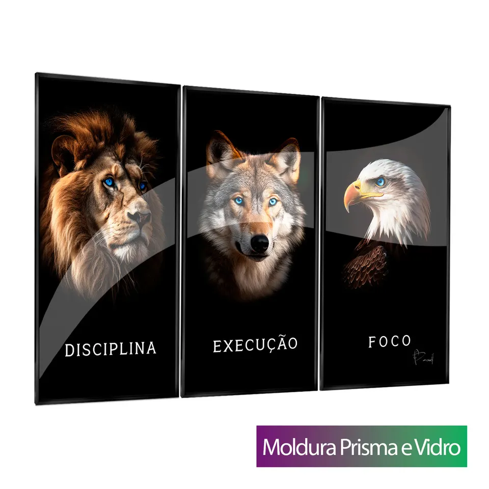 Disciplina, Execução e Foco - Realista, 3 Peças com Prisma e Vidro