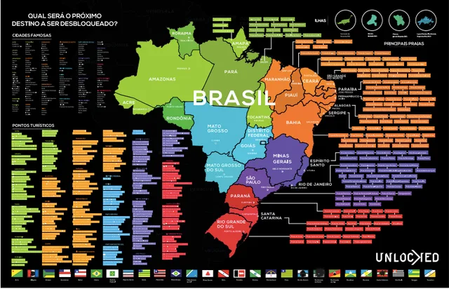 Mapa do Brasil de Raspar Unlocked
