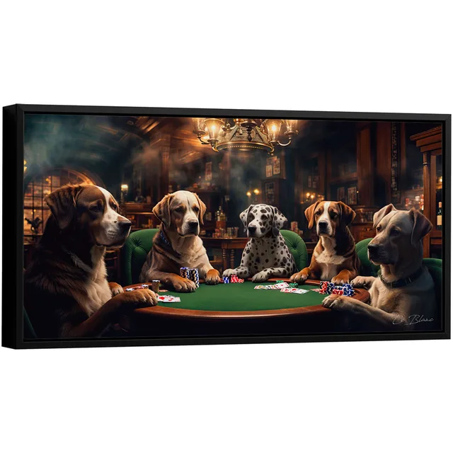 Quadro Mesa de Poker dos Cachorros - Quadros Gangsters | QuadrosDecorativos.com