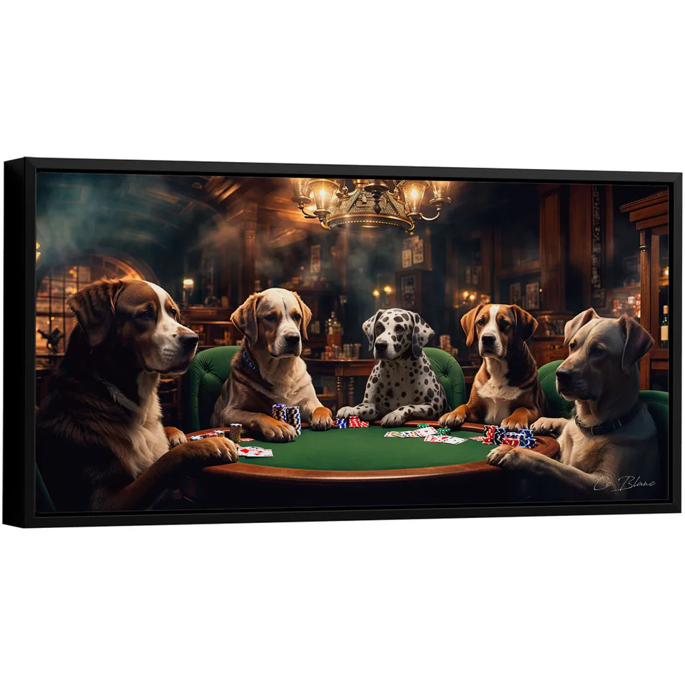 Quadro Mesa de Poker dos Cachorros - Quadros Gangsters | QuadrosDecorativos.com