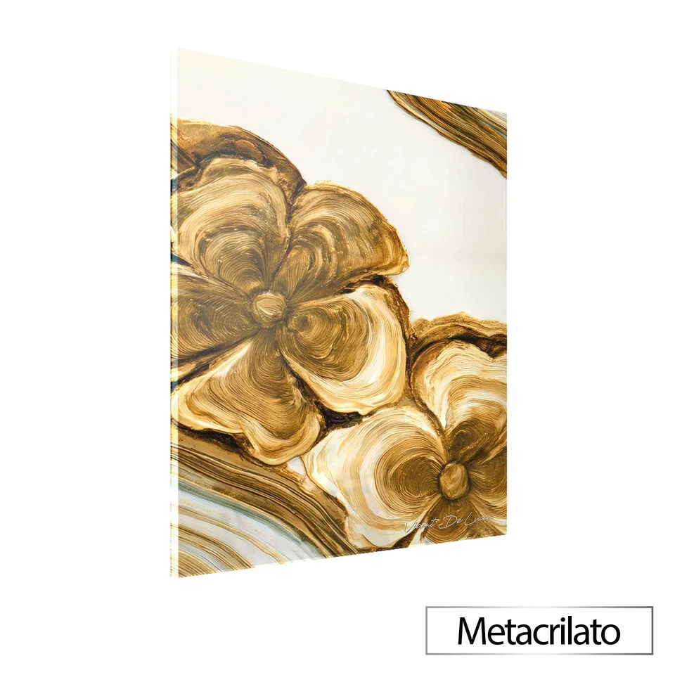 Quadro Floral Dourado Amadeirado — foto 9