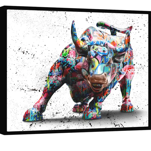 Quadro decorativo Touro de Wall Street Grafite Craig