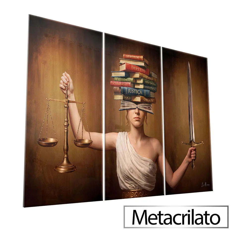 Quadro Themis Guardiã da Lei 3 Peças
