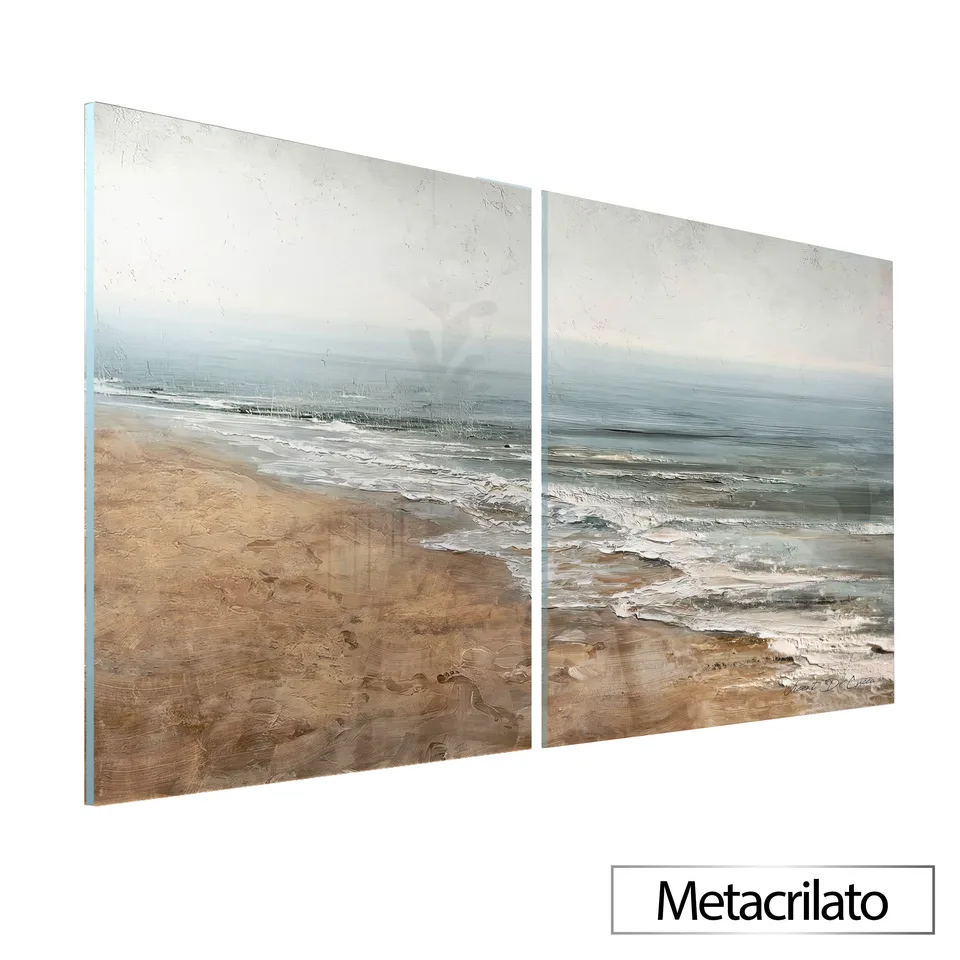 Quadro Recanto Litoral 2 Peças - Coleção Abstrato Natural