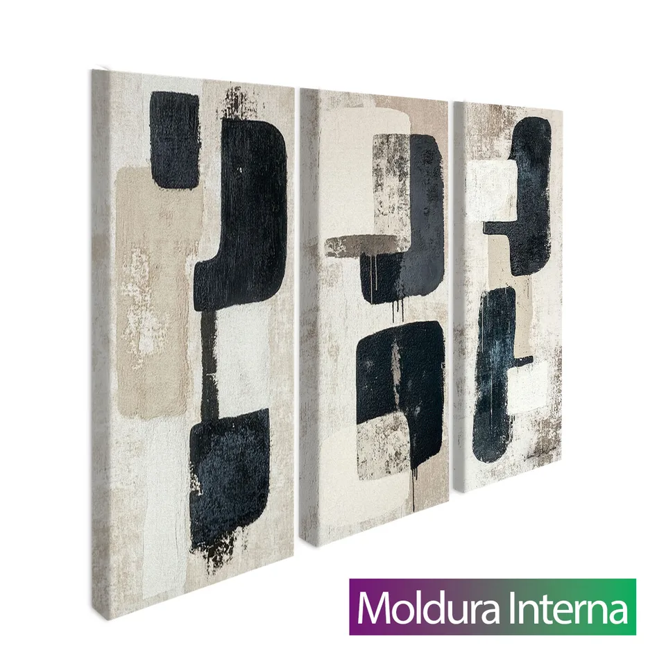 7017 Quadro Abstrato Essência Minimalista 3 Peças (2)
