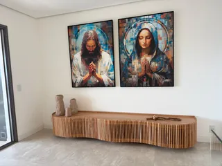 Quadro Jesus e Maria Grid Art 2 Peças na casa de Douglas de Melo Travassos