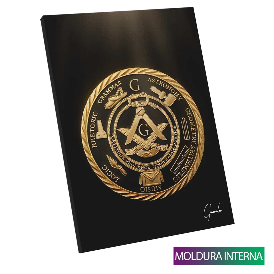 Quadro Medalha da Maçonaria — Moldura Interna, Médio 64x48