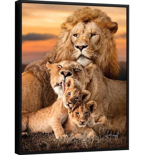 Quadro Família de Leões Safari - Quadros de Leão | QuadrosDecorativos.com