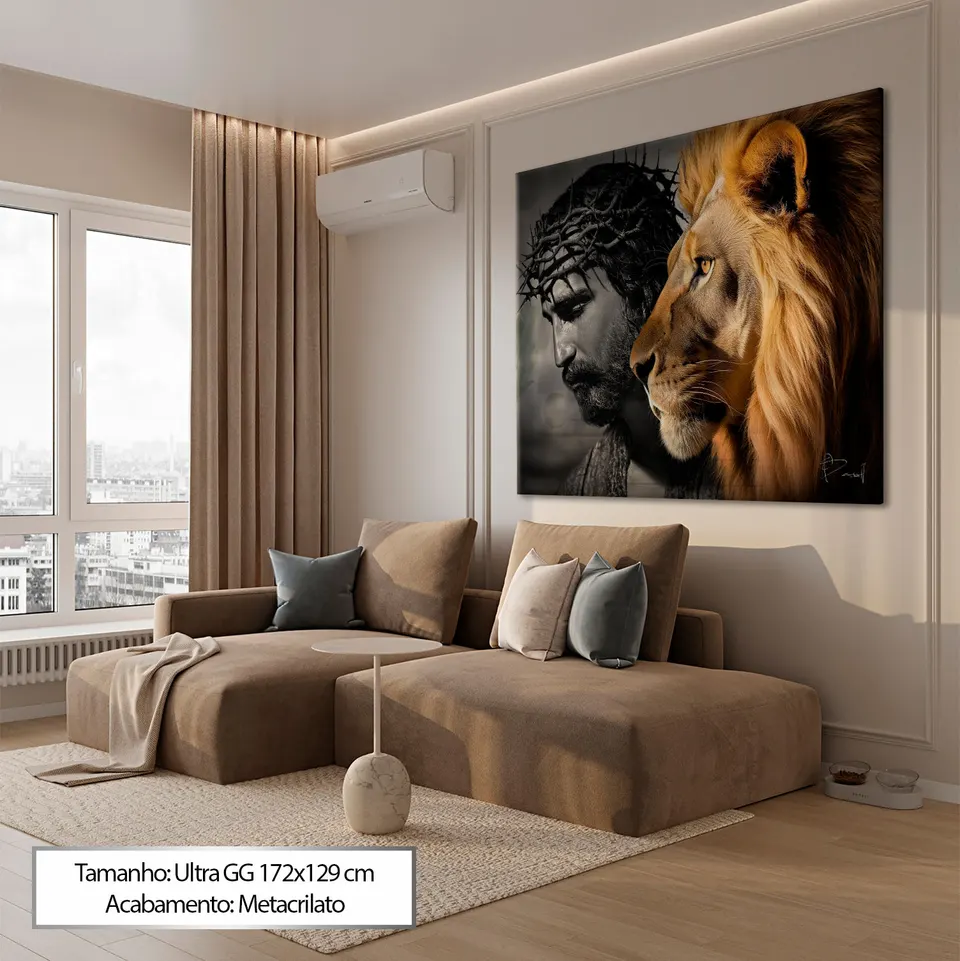 Quadro leão de judá decorativo - versão vertical parede