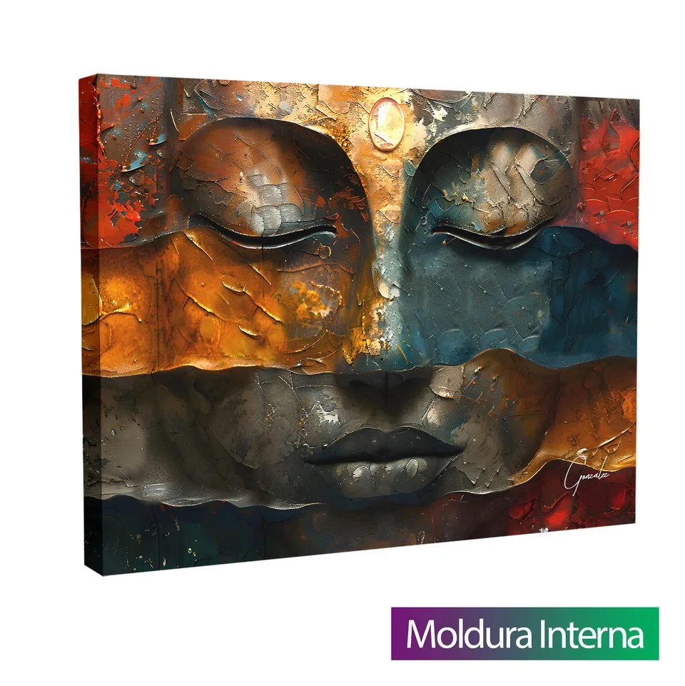 Quadro Buda Harmônico — Moldura Interna, Médio 64x48