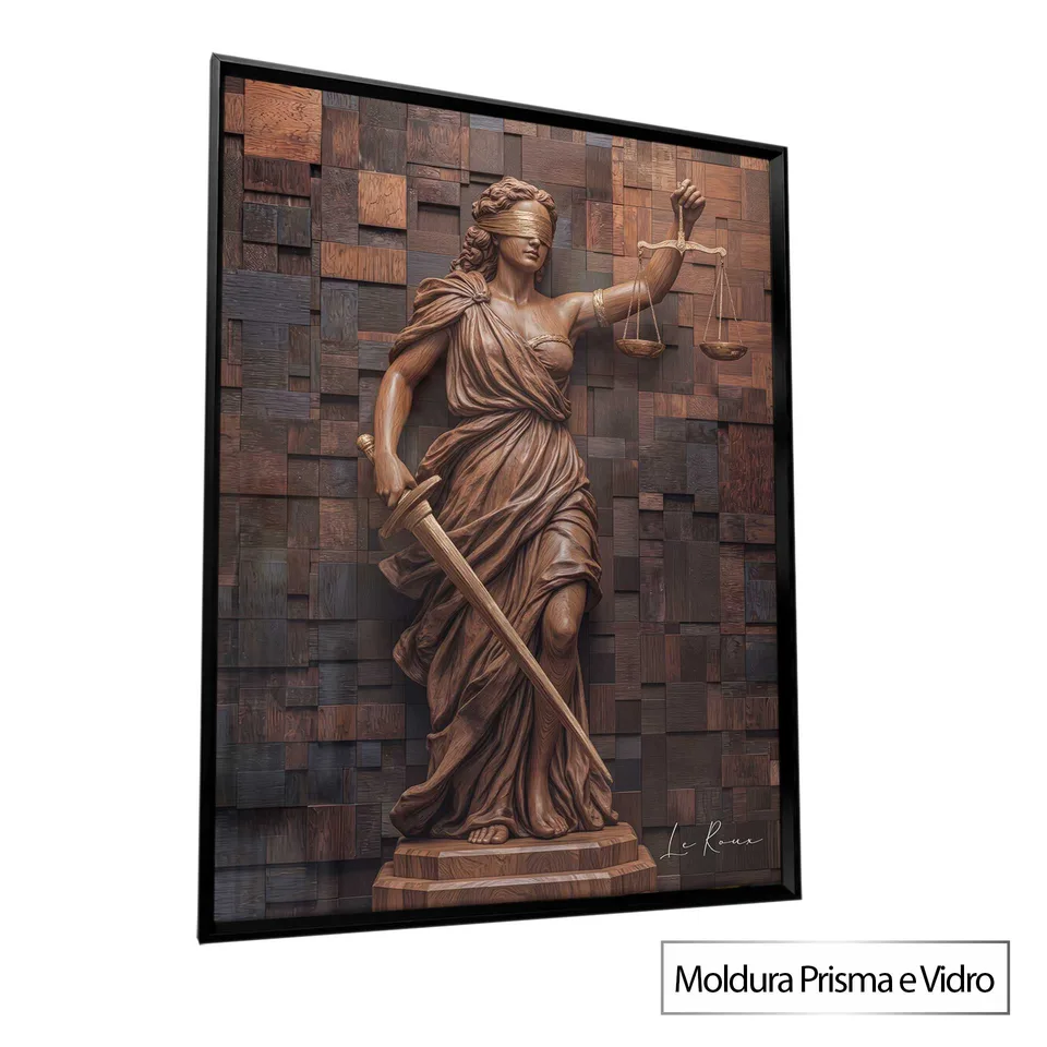 Quadro Deusa da Justiça Amadeirada