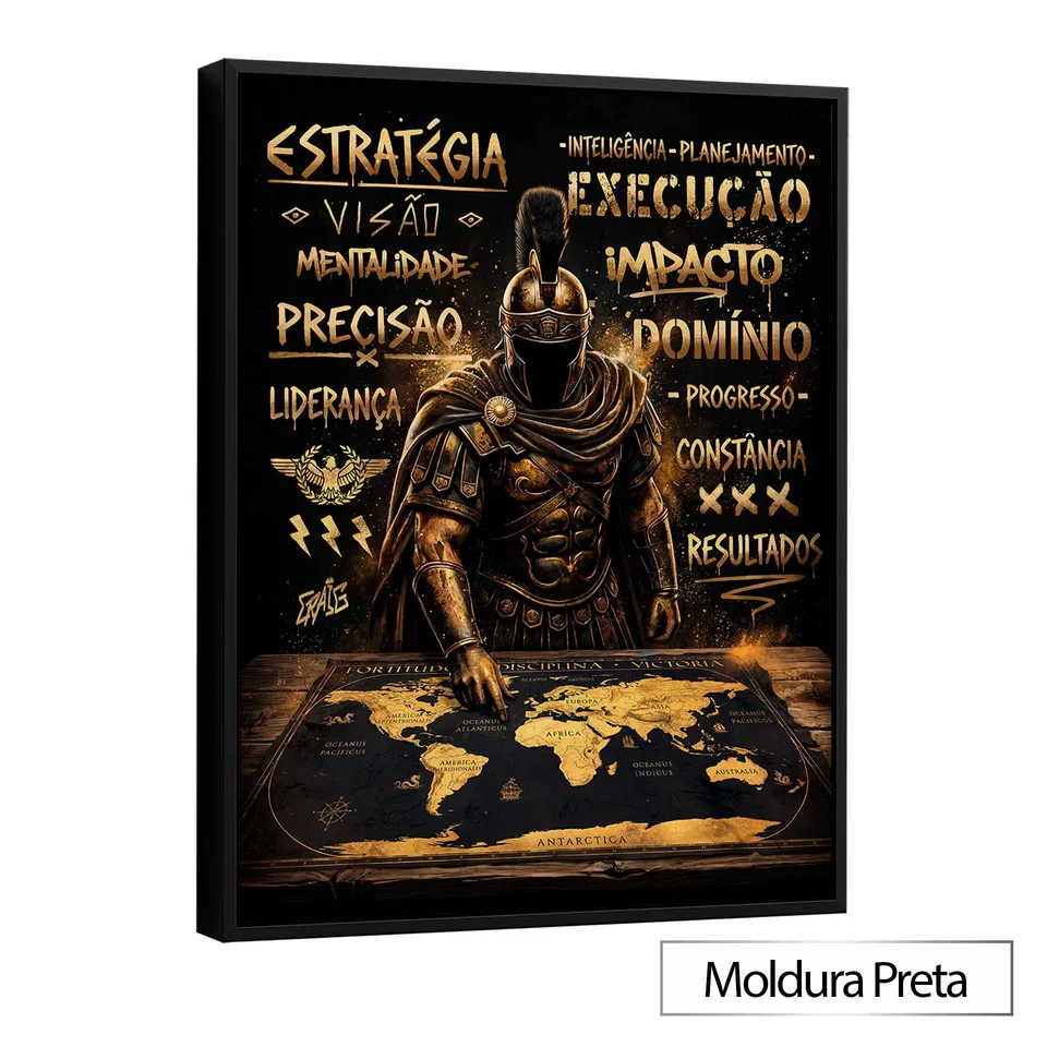 Quadro A Odisseia Grafite Dourado
